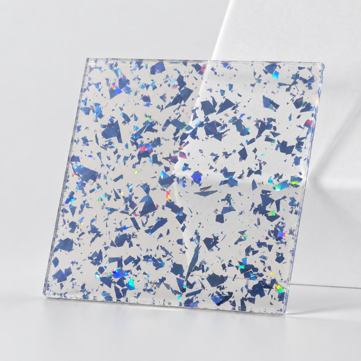 Blue Prismatic Flake Cast Acrylic
