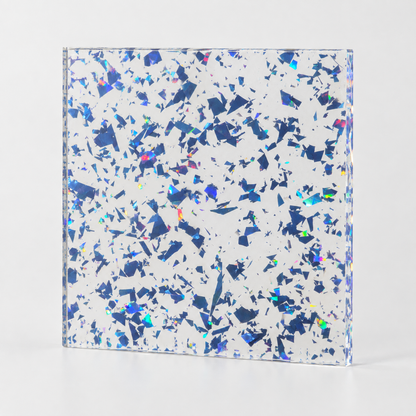 Blue Prismatic Flake Cast Acrylic